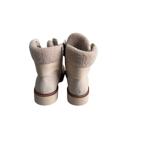Blondo Natashia Womens Bone Leather Waterproof Faux Shearling Cuff Boots Size 9M - Picture 2 of 16